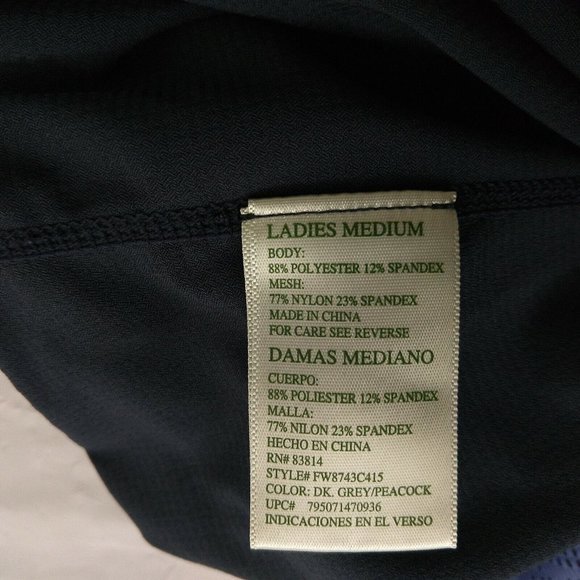 Tangerine Activewear Capri Leggings Pants Stretch Insert Mesh Panel Gray Size M - Picture 7 of 8